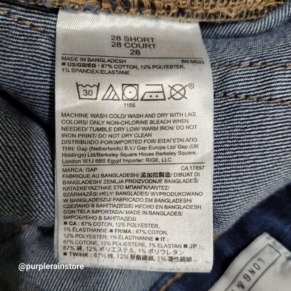 GAP Jeans 28 S Long & Lean Flare Mid Rise Dark Wash Stretch Denim Western - Picture 6 of 14